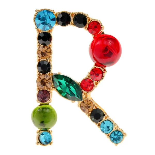 CINDY XIANG 26 Letters Rhinestone Alphabet Brooch Letter Pin Colorful Design Fashion Jewelry ABC Pin High Qulaity Winter Gift - Image 12