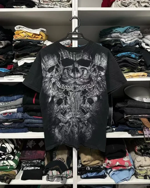 American street new fashion xzavier double-sided oversized printed cotton top personalized hip-hop Harajuku retro clothing - Image 12