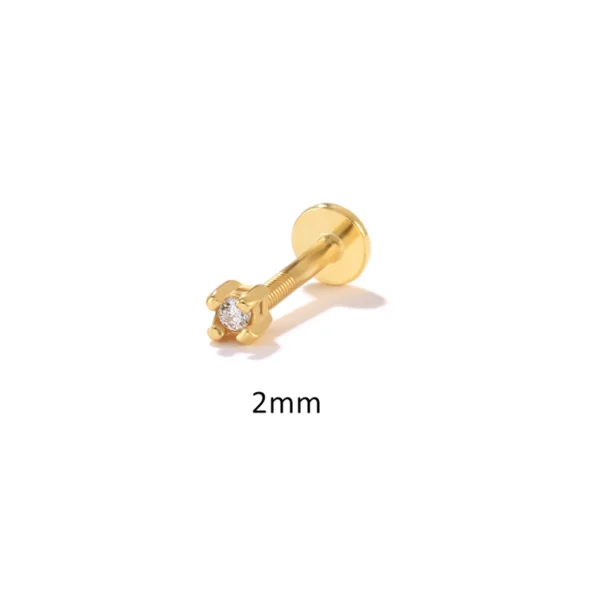 Aide 925 Sterling Silver 1PC Flat End Piercing Jewelry For Women Zircon Evil Eye Lightning Sphere Stud Earrings Labret Lip Ring - Image 17