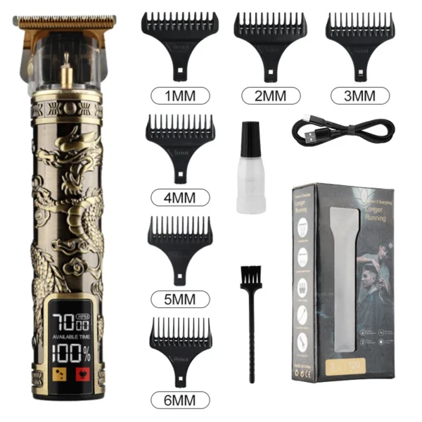 T9 LCD Electric Hairdresser Oil Shaving Head Electric Pusher Carving Electric Pusher Clipper Hair Precision Trimmer for Men Care - Image 16