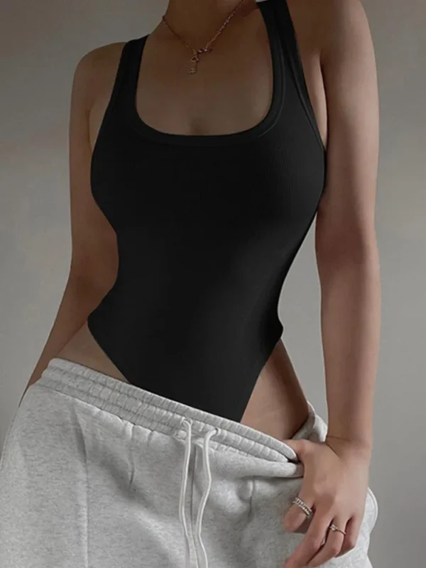Sleeveless Knit Bodysuit Hot Summer Sexy Bodycon Off Shoulder Halter Tops Casual Street Bodice For Women ClubWear - Image 8