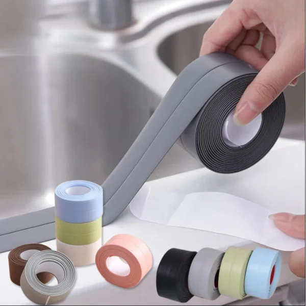 1pc Bathroom Waterproof Wall Stickers Sealing Tapes PVC Adhesive Sealing Strips Sink Edge Tape Kitchen Bathroom Accessories - Image 2