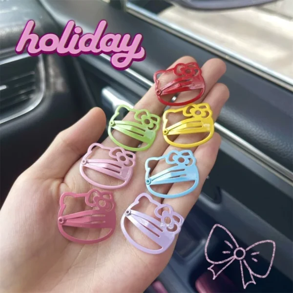 Hello Kitty Women Hairpin Kawaii Hair Clip Girl Hair Headdress Accessories Kids BB Clips Cute Matel Hairpins Hair Claws Gifts - Image 2