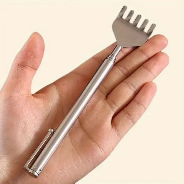 silvery Telescopic Back Scratcher,  Portable Extendable Stainless Steel  Scratchers for Men Women ，Mothers Gifts，Gifts For Men，G - Image 3