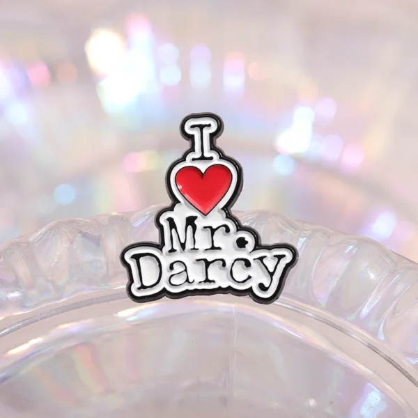 Pride and Prejudice Enamel Pin I Love Mr Darcy Cartoon Metal Brooches Romantic Lover Story Film Lapel Badge Gift for Friends - Image 5