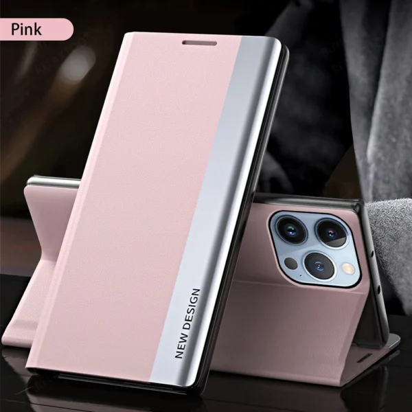 For Iphone 15 Pro Max Case Luxury Plating Leather Flip Cover For I Phone 15 Iphone15 ProMax 15Pro Plus Magnetic Stand Book Coque - Image 7