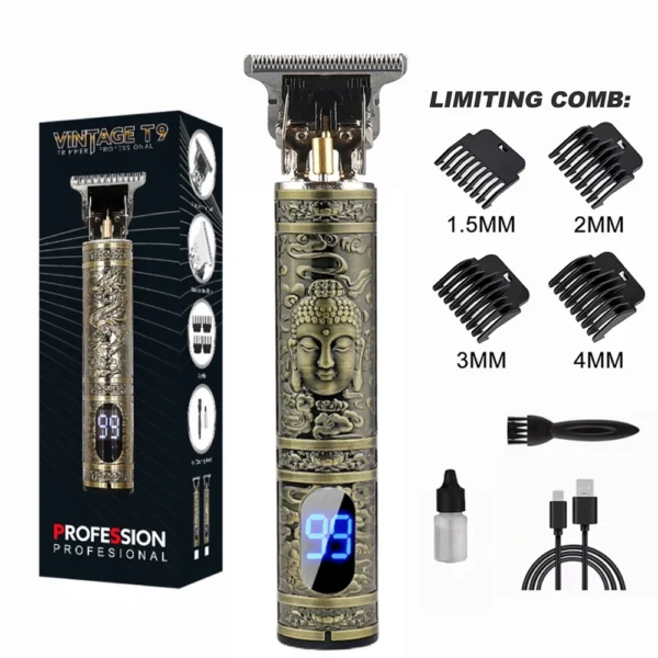 T9 LCD Electric Hairdresser Oil Shaving Head Electric Pusher Carving Electric Pusher Clipper Hair Precision Trimmer for Men Care - Image 25