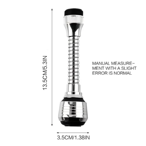 Kitchen Stainless Steel Faucet Sprinkler Water-saving Device Lengthening Rotating Splash Proof Sprinkler Spray Extender Bubbler - Image 2