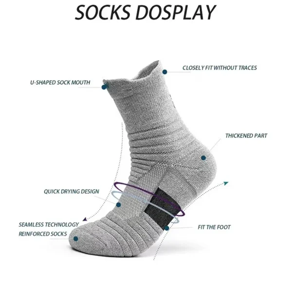 1/3 Pairs Anti-slip Football Socks Men Cotton Sock Short Long Tube Soccer Basketball Sport Socks Breathable Deodorous Sock 39-45 - Image 32