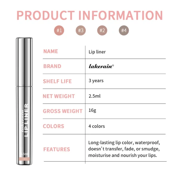 Waterproof Lip Liner Peel Off Tattoo Lipgloss Waterproof Long Lasting Matte Lip Tint Brown Contour Tear-off Lips Stain Cosmetic - Image 20