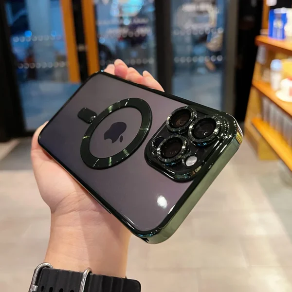 Luxury Magnetic Plating Clear Case For Magsafe Wireless Charging iPhone 11 12 13 14 15 16 Pro Max Plus Shockproof Silicone Cover - Image 19