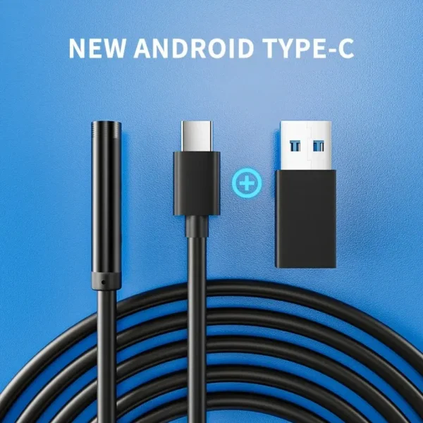 7.0MM TYPE-C Endoscope Camera IP67 Waterproof 6 LEDs Adjustable USB Android Flexible Inspection Borescope Cameras for Phone PC - Image 5