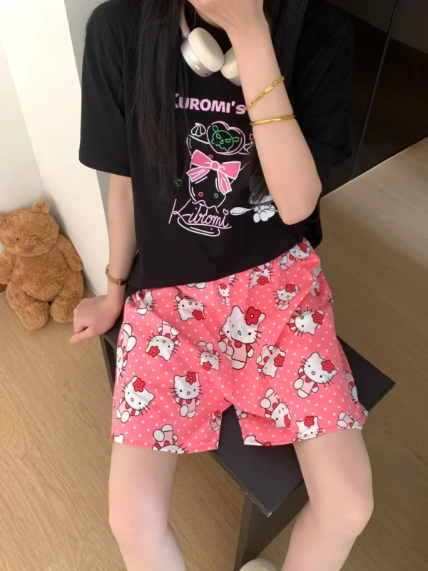 New KT Pajama Pants Woman Kawaii Home Shorts Summer Anime Loose Elastic Waist Girls Sleeping Homewear Soft Fashion Pant Gifts - Image 43