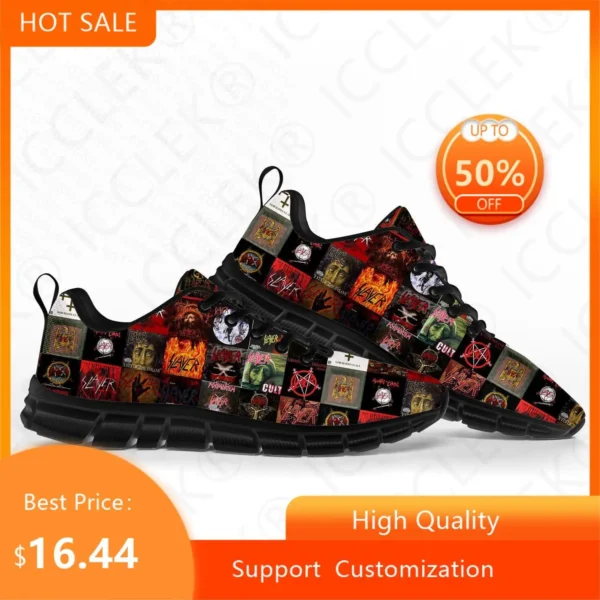 Slayer Heavy Metal Rock Band Sports Shoes Mens Womens Teenager Kids Children Sneakers Casual Custom High Quality Couple Shoes - Image 3