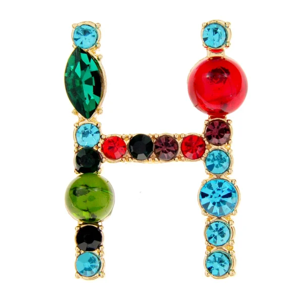CINDY XIANG 26 Letters Rhinestone Alphabet Brooch Letter Pin Colorful Design Fashion Jewelry ABC Pin High Qulaity Winter Gift - Image 18