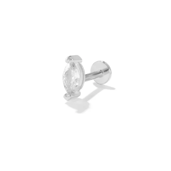 Aide 925 Sterling Silver 1PC Flat End Piercing Jewelry For Women Zircon Evil Eye Lightning Sphere Stud Earrings Labret Lip Ring - Image 23