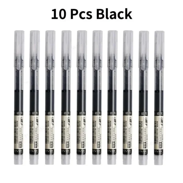 10Pcs/set High Quality Needle Type Gel Pens Straight Liquid Ballpoint Pen Kawaii Stationery School Office Supplies Writing - Image 10