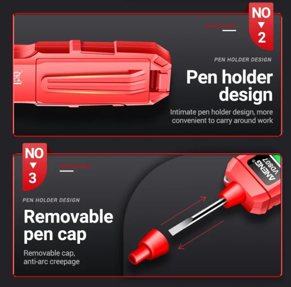 ANENG VD807 One-word Induction Portable 50/60Hz Smart Electric Pen Tester NCV Sensor AC 12-300V Non-contact Wire Detector Tools - Image 24