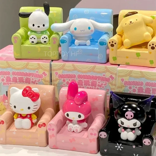 Sanrio Sitting Doll Series Blind Box Cute Sofa Cinnamoroll Hello Kitty Kuromi Mymelody Pachacco Mystery Box Kid Toy SurpriseGift - Image 15