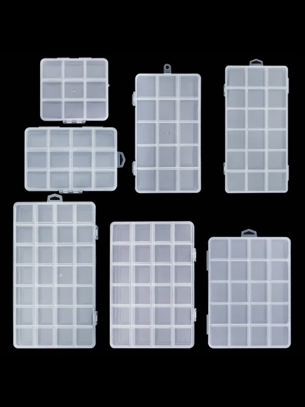 Transparent Storage Container Jewelry Box Clear Plastic Organizer Box Empty Earring Storage Organizer Display Case for Beads - Image 16