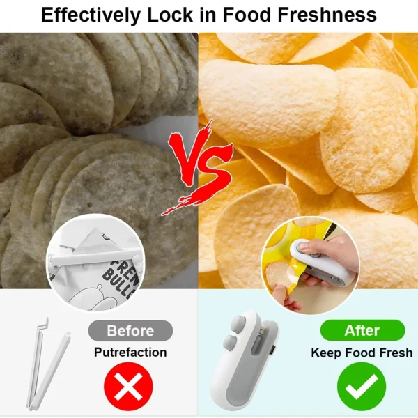 Mini Heat Bag Sealing Machine Package Sealer Bags Plastic Food Sealer Clip Bag Handheld Sealer Food Packaging Heat Sealer - Image 15
