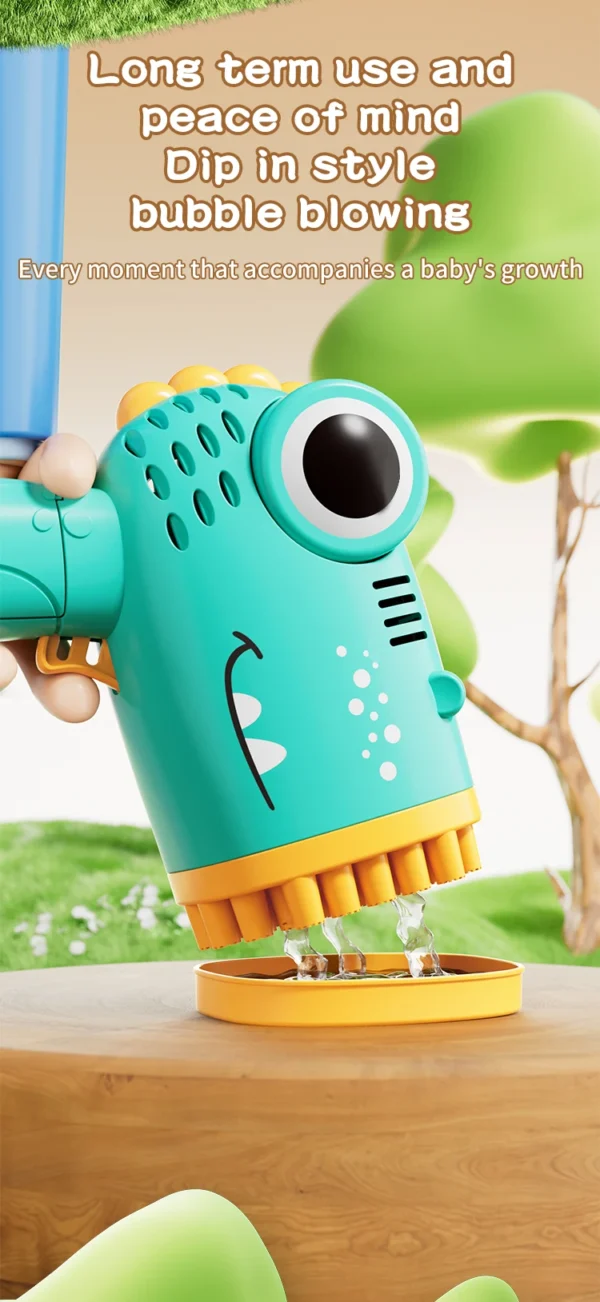 40 Holes Dinosaur Bubble Gun Handheld Fully Automatic Bubble Machine Without Battery And Bubble Water For Kids Gift - Image 13