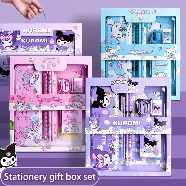 Sanrio 12PCS Kuromi Stationery Set Cinnamoroll My Melody Pencils Erasers Rulers Student School Supplies Study Stationery Gifts - Image 3