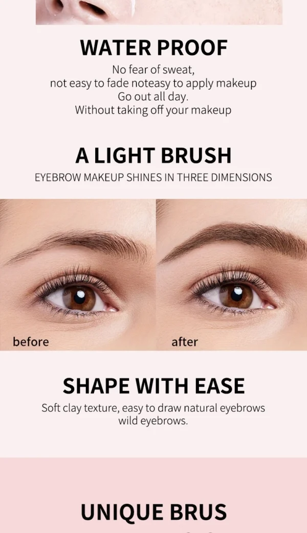 Eyebrow Styling Gel 3D Feathery Wild Brow Wax Waterproof Long Lasting Easy To Wear Shaping Eyebrows Makeup Sculpt Soap Cosmetics - Image 19