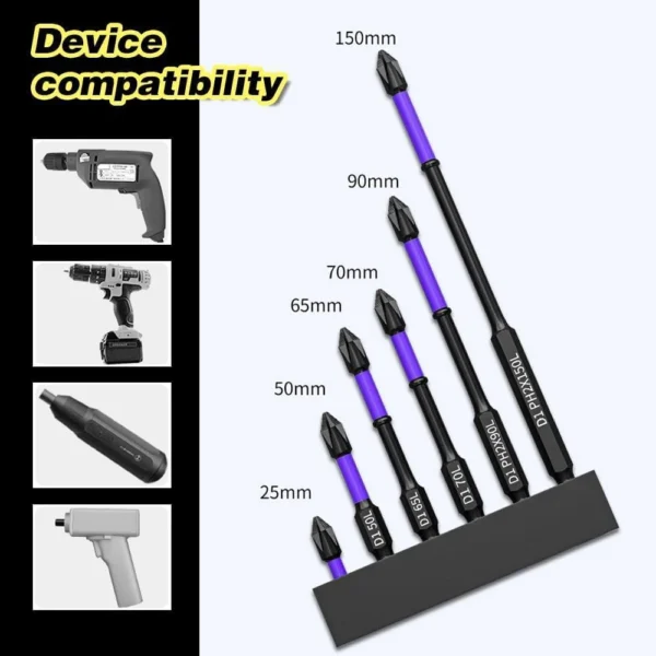6/12 Pcs Magnetic Screwdriver Bits Non-slip Shockproof Phillips Impact Bits Hex Shank Alloy Steel Bits Suitable for Power Tools - Image 16
