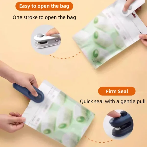 Mini Heat Bag Sealing Machine Package Sealer Bags Plastic Food Sealer Clip Bag Handheld Sealer Food Packaging Heat Sealer - Image 4