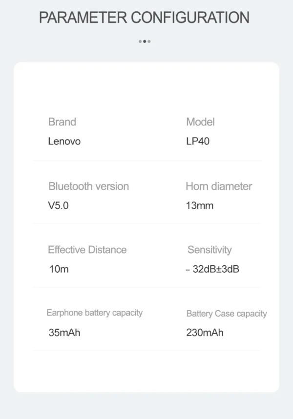 Lenovo LP40 Wireless Bluetooth Earphones TWS Touch Control Headset Gaming Headphones HD Call with Mic Earbuds 2025 New Choice - Image 32