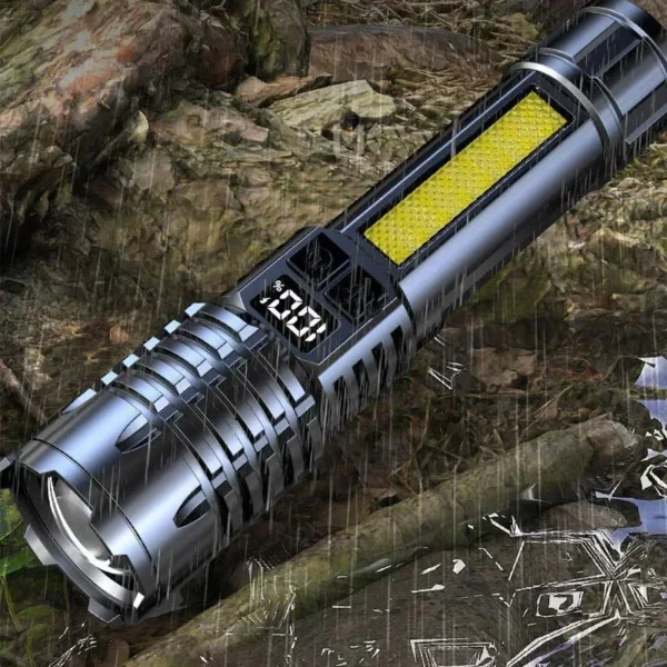 Heinast High Power LED Flashlight Powerful TYPE-C Rechargeable COB Flashlight With Side Light Torch For Outdoor Camping Hiking - Image 4