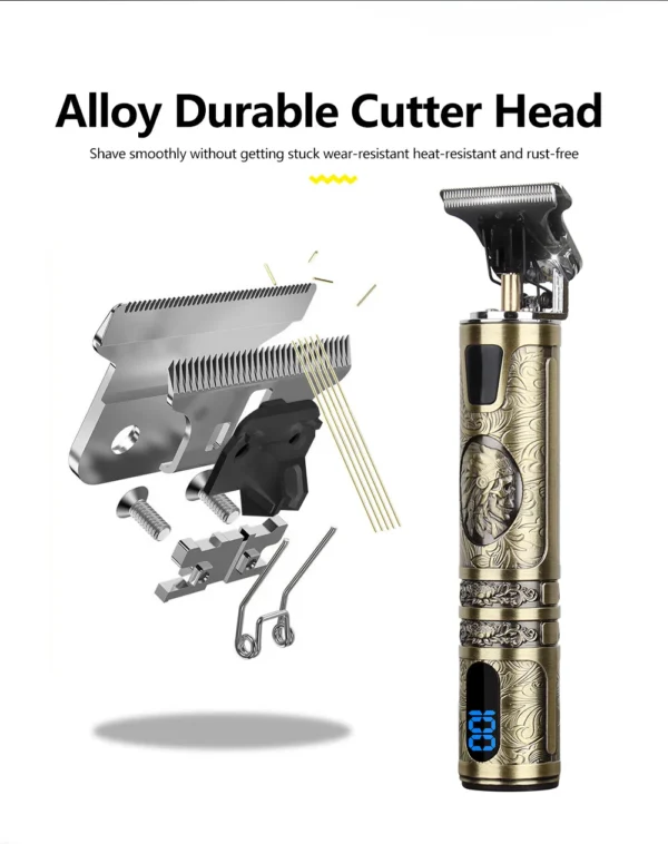 T9 LCD Electric Hairdresser Oil Shaving Head Electric Pusher Carving Electric Pusher Clipper Hair Precision Trimmer for Men Care - Image 31