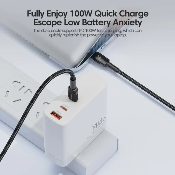 Toocki 100W Type C to USB C Cable PD 3.0 Quick Charge 4.0 Fast Charging Type C to Type C for iPhone 15 Macbook Samsung Xiaomi - Image 2
