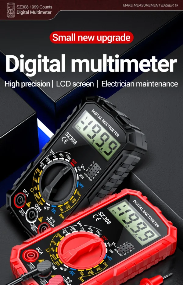ANENG SZ308 Digital Multimeter   AC/DC Current Meter Voltage Resistance Meter Electrician LCD Backlight Ohm Square Wave Test - Image 11