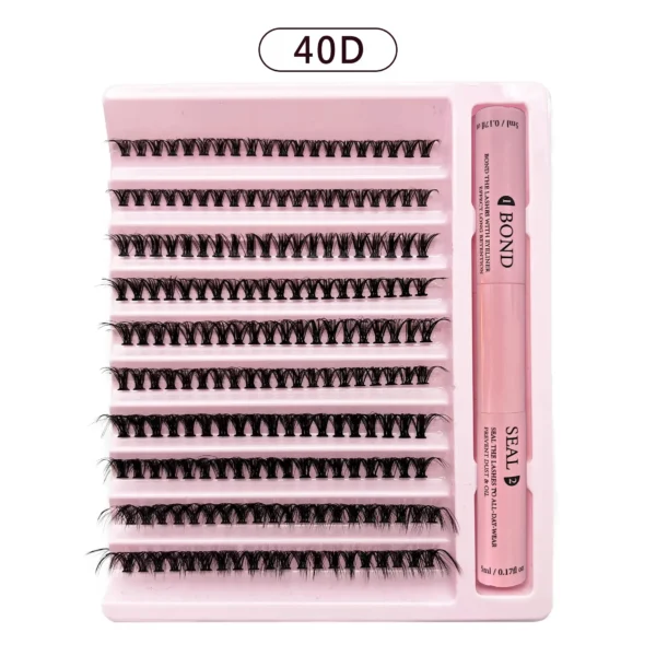 Lashes Clusters Set Extensions Kit Fake eyelashes Mix Lash Clusters with Lash Bond Seal and Lash Applicator Tool Makeup - Image 15