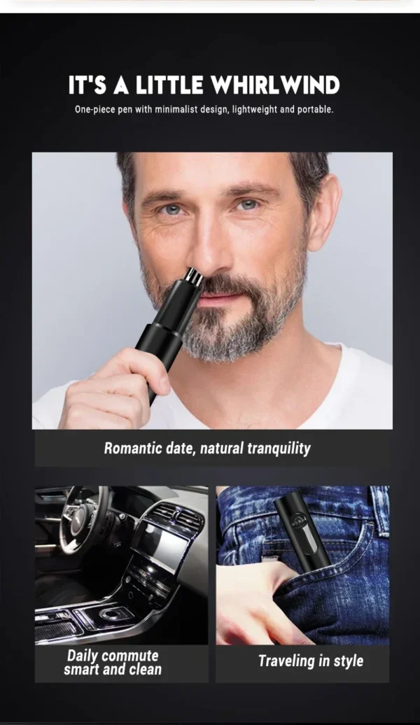 2 In 1 Electric Portable Ear And Nose Hair Trimmer Clipper 2024 Professional Painless Portable Eyebrow For Men - Image 28