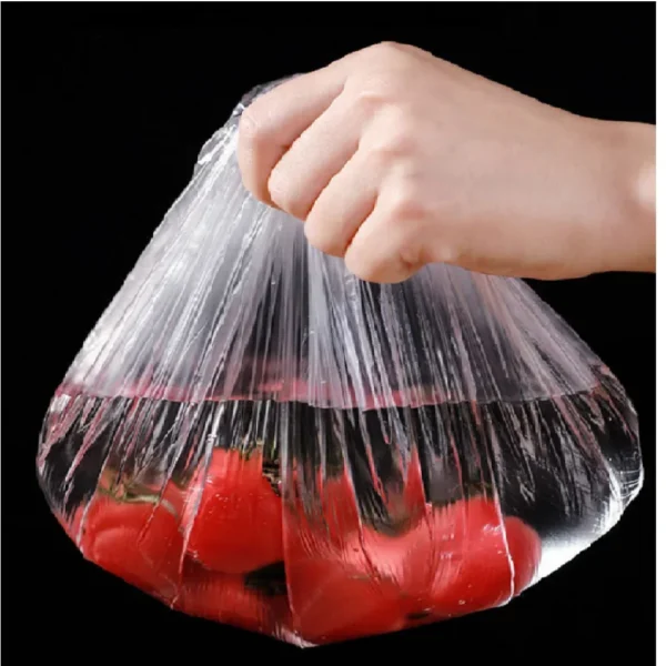 100 Pcs Elastic Food Covers, Disposable Plastic Bowl Lids for Fruit & Vegetable Storage, Freshness Seal Wraps - Image 2