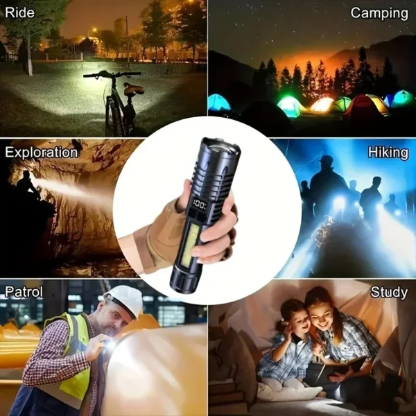 Heinast High Power LED Flashlight Powerful TYPE-C Rechargeable COB Flashlight With Side Light Torch For Outdoor Camping Hiking - Image 17