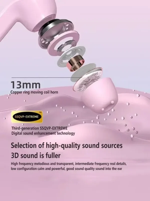 Original T2 Wireless Bluetooth Earphone Transparent HIFI Headphones LED Power Digital Display Stereo Sound Earphones for Xiaomi - Image 19