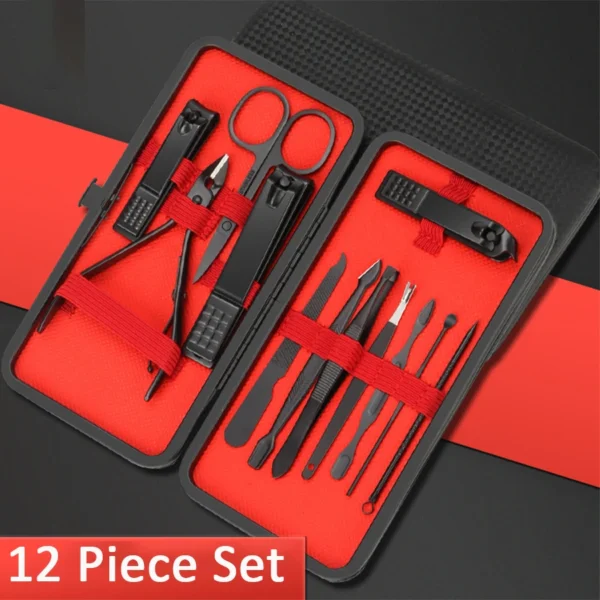7/10/12/18/20/24PCS Set Professional Manicure Set Kits Stainless Steel Fingernail Toenail Clippers Set with Leather Portable - Image 10