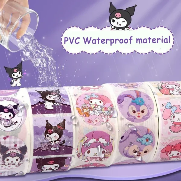 300Pcs/roll Sanrio Sticker Cartoon Kids Student Handbooks Kuromi Melody Reward Stickers Gift Girl Boy Decoration Decals Toys - Image 4