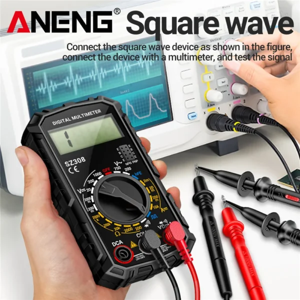ANENG SZ308 Digital Multimeter   AC/DC Current Meter Voltage Resistance Meter Electrician LCD Backlight Ohm Square Wave Test - Image 2