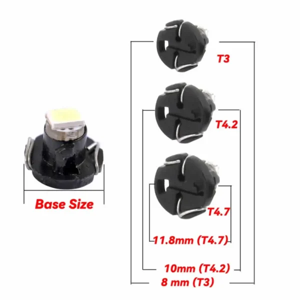 10x T3 LED 3528 SMD Car Cluster Gauges Dashboard White  Ice Blue Red Pink Green Instruments Panel Light Neo Wedge Bulbs - Image 2