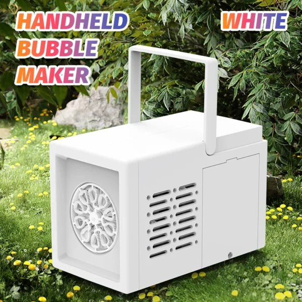 10 hole fully automatic bubble blowing handheld electric bubble machine toy outdoor birthday without battery and bubble water - Image 7
