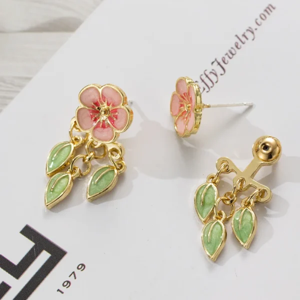 Colorful Flower Stud Earrings Exquisite Enamel Floral Earrings 2024 New Statement Jewelry Unique Design Small Earrings Wholesale - Image 7
