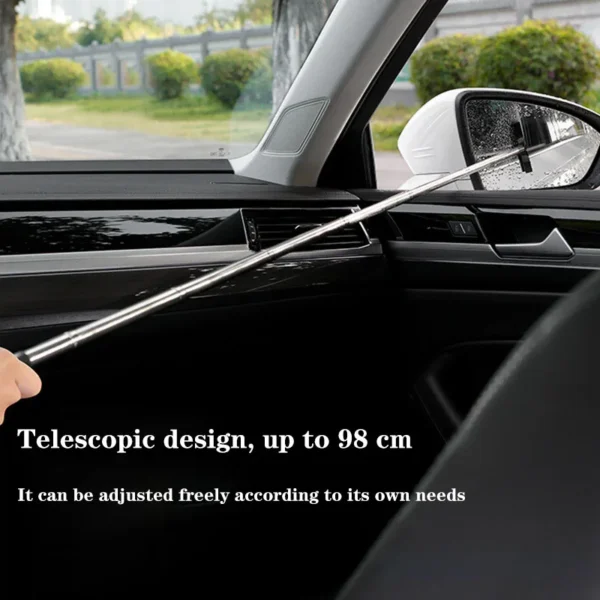 Car Rearview Mirror Wiper Cleaning Tool Auto Glass Mist Cleaner Scraper Car Accessories Handle Telescopic Window Cleaning Brush - Image 19