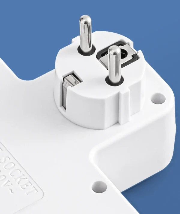 EU plug and socket 4 sockets, multi plug wall power plug and socket without extension cable or USB and Type-C port - Image 14