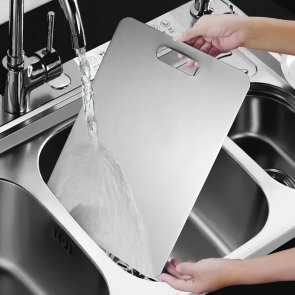 316 Stainless Steel Panel and Chopping Board Kitchen Household Thickened Double Sided Cutting Board Block Kneading Dough Board - Image 4