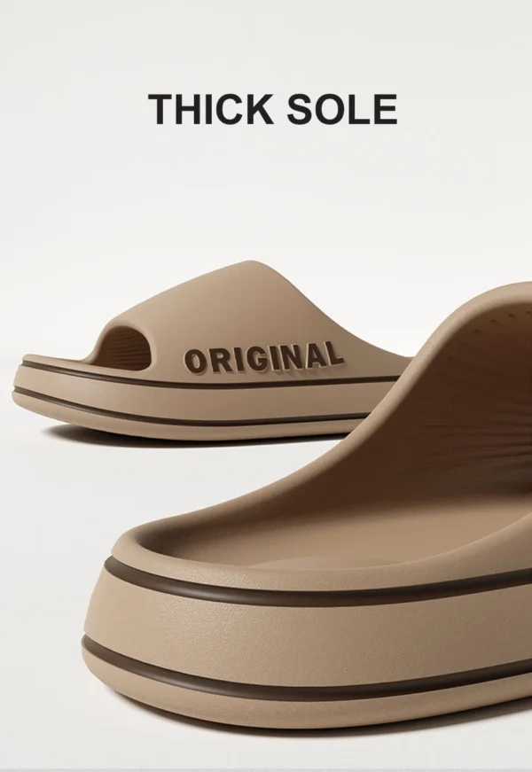 Feslishoet Women Letter Slippers Beach Slides Solid Color Mens Thick Sole Indoor Bathroom Anti Slip Shoes Summer Couple Sandals - Image 17